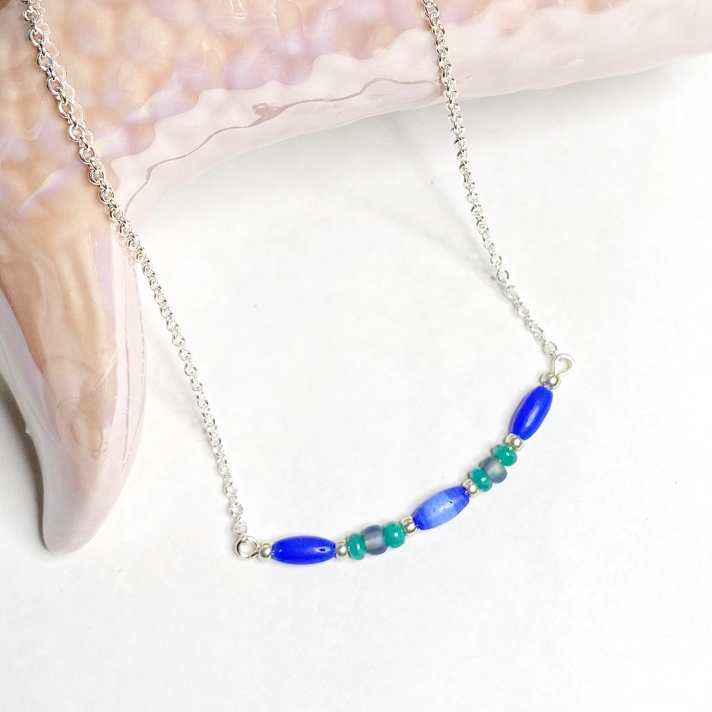 ShanRiLa Blue Skies Horizontal Pendant Necklace